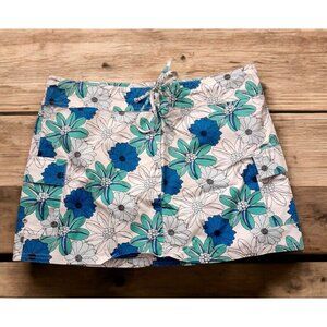 GAP Blue Floral Mini Skirt Bold Tropical Flowers Beach Vacation M